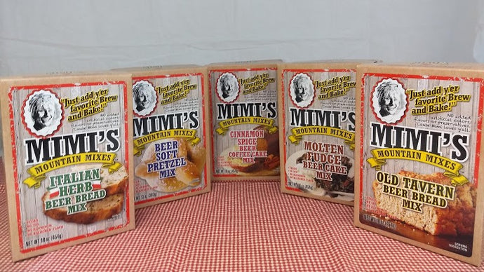 5 Easy to make and bake beer baking mixes.  Sampler includes: Mimi's Italian Herb Beer Bread Mix, Beer Soft Pretzel Mix, Cinnamon Spice Beer Coffee Cake Mix, Molten Fudge Beer Cake Mix and Old Tavern Beer Bread Mix.