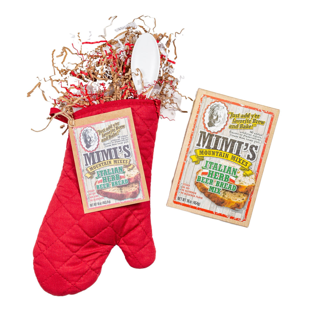 ITALIAN HERB BEER BREAD MIX IN A MITT GIFT SET