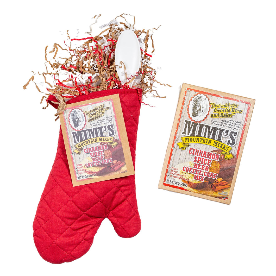 CINNAMON SPICE BEER COFFEE CAKE MIX IN A MITT GIFT SET